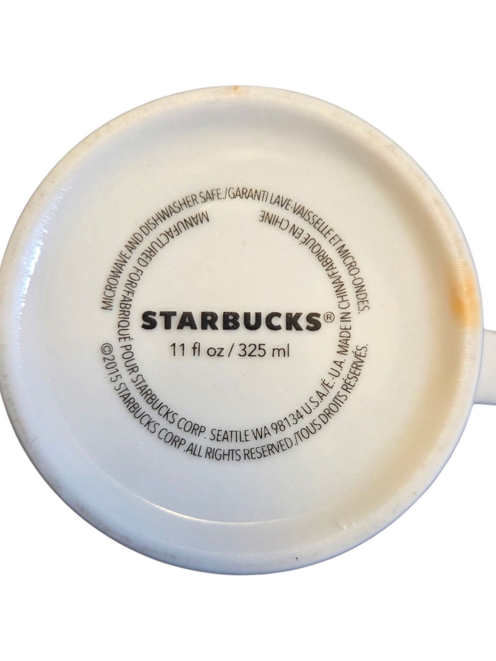 $20 Starbucks 2015 Yellow Green Filigree Mugs - Set of 2 - Picture 3 of 4